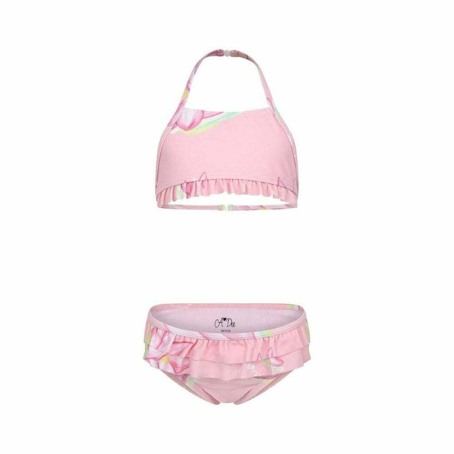 Girls Pink Waterlily Bikini, 1, hi-res