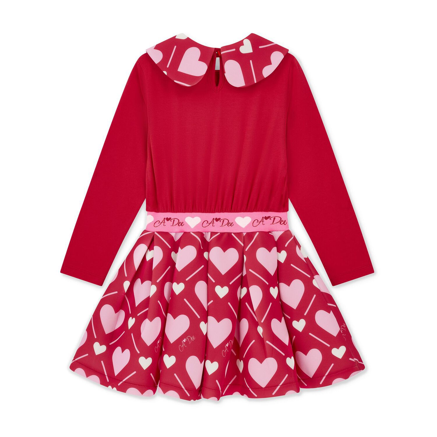 Girls Red Logo Heart Dress, 1, hi-res