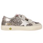Girls Silver & Ivory Embellished  Trainers, 1, hi-res