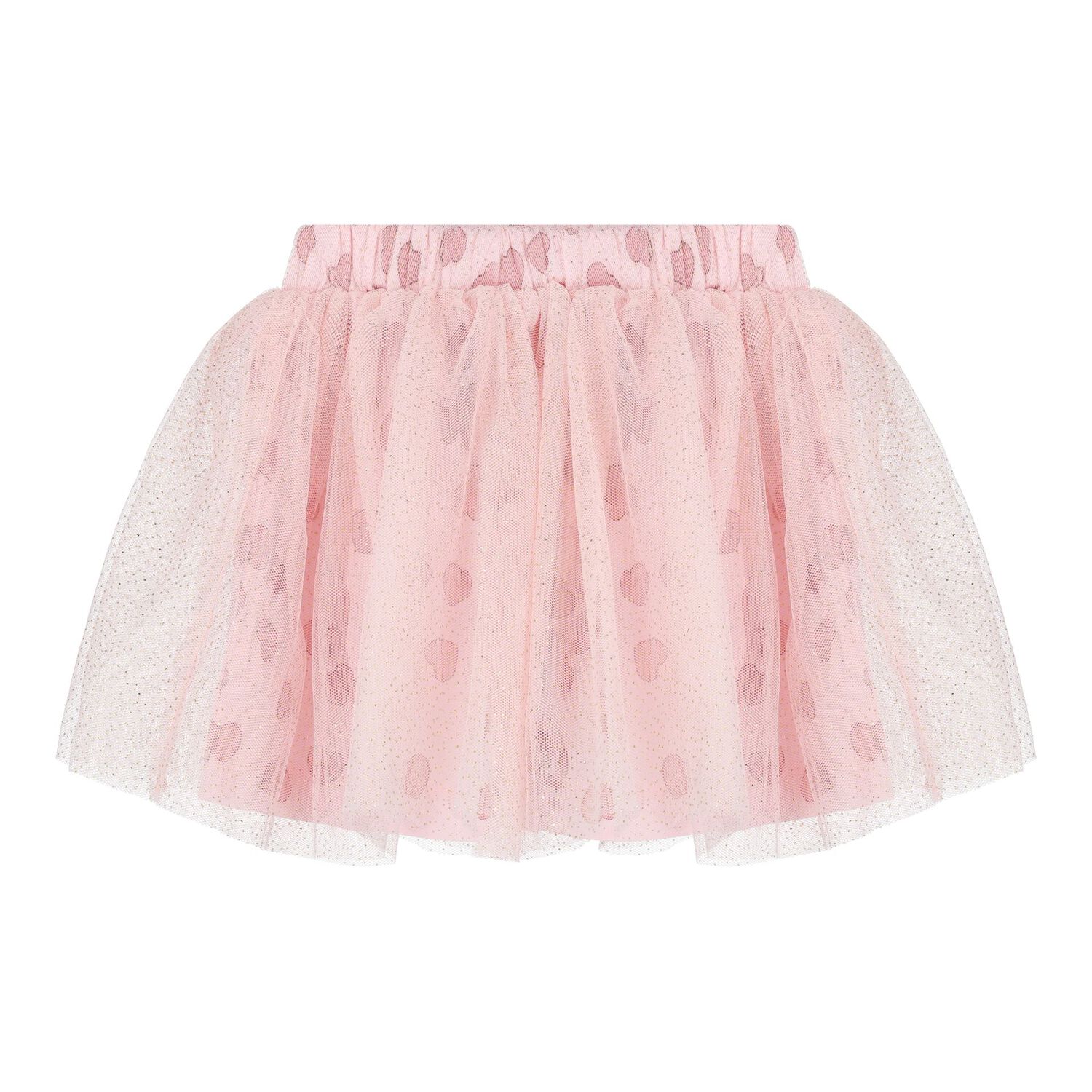 Baby Girls White & Pink Tulle Skirt Set, 2, hi-res