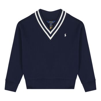 Girls Navy Blue Logo Sweatshirt