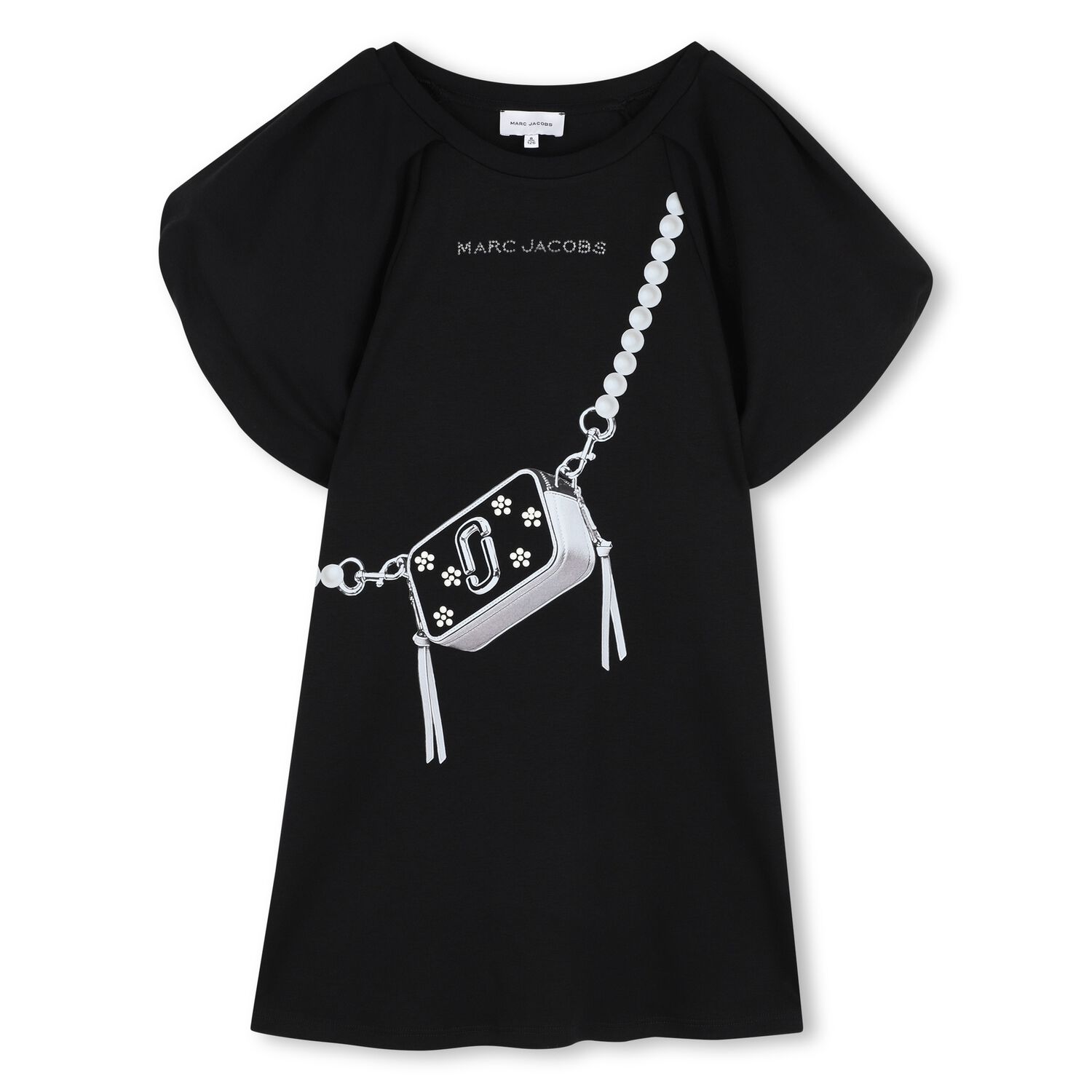 Girls Black Bag Dress, 1, hi-res