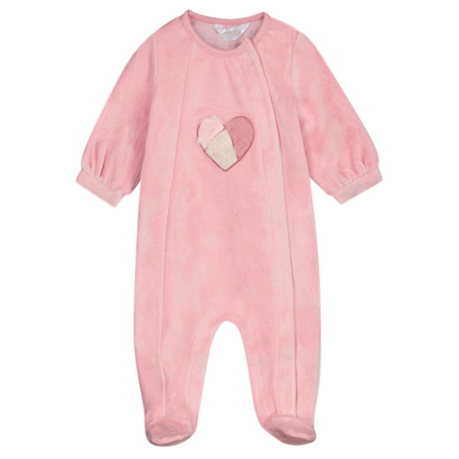 Baby Girls Pink Hearts Babygrow, 1, hi-res image number null