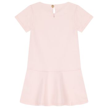 Girls Pink Floral Logo Dress