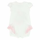 Baby Girls White & Pink Romper, 1, hi-res