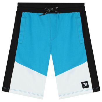 Boys Blue & White Logo Shorts