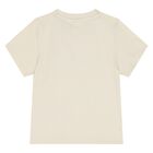 Younger Boys Beige Logo T-Shirt, 1, hi-res
