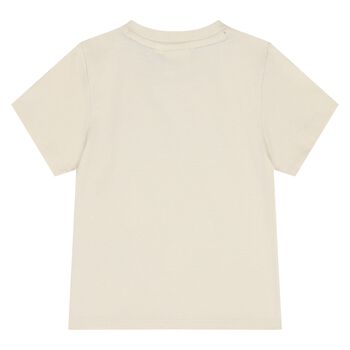 Younger Boys Beige Logo T-Shirt