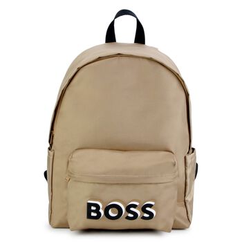 Boys Beige Logo Backpack