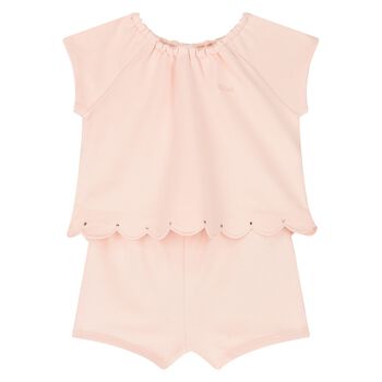 Baby Girls Pink Logo Romper