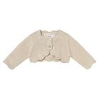 Baby Girls Beige Knitted Cardigan , 1, hi-res