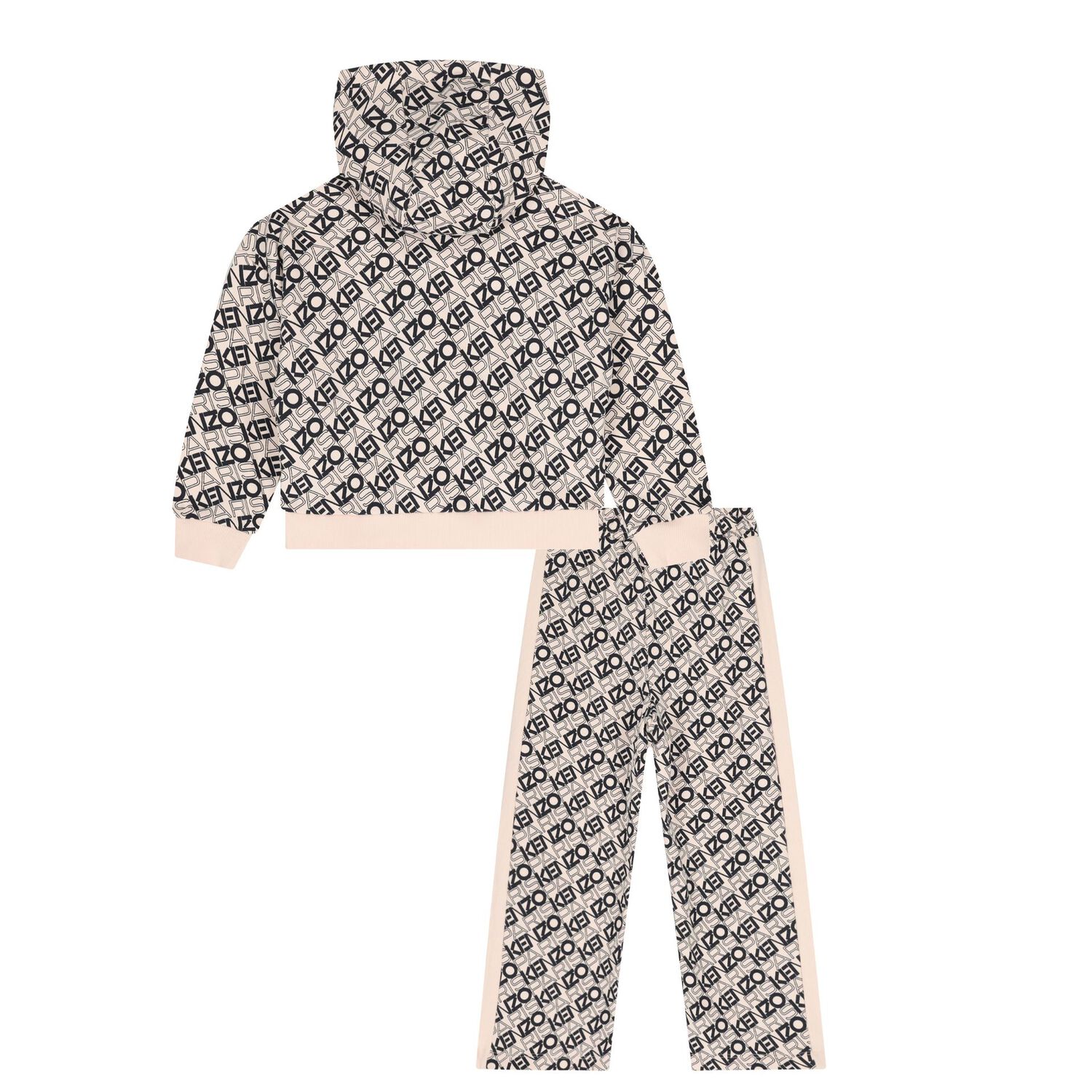 بدلة رياضية للبنات باللونين الوردي والأسود, 1, hi-res