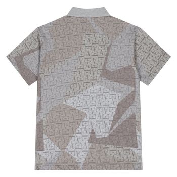 Boys Grey & Beige Logo Polo Shirt
