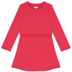 فستان بنات بالشعار باللون الوردى , 2, hi-res