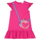 Girls Pink Bag Logo Dress, 1, hi-res