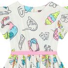 Girls Ivory Logo Dress, 1, hi-res