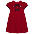 Girls Red Pleated Dress, 2, hi-res