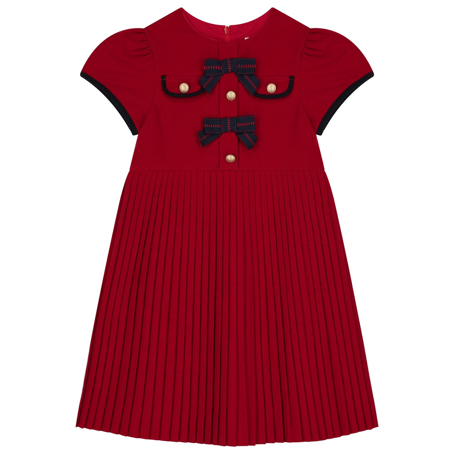 Girls Red Pleated Dress, 2, hi-res image number null