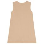 Girls Beige Logo Dress, 1, hi-res