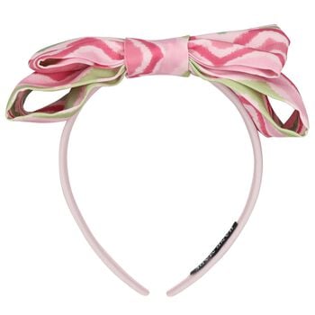 Girls Pink Bow Zigazag Headband