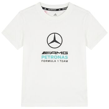 Boys White Mercedes Logo T-Shirt