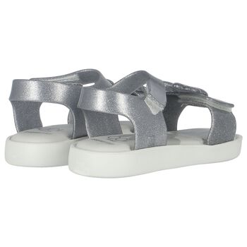 Younger Girls Ivory & Silver Disney Sandals