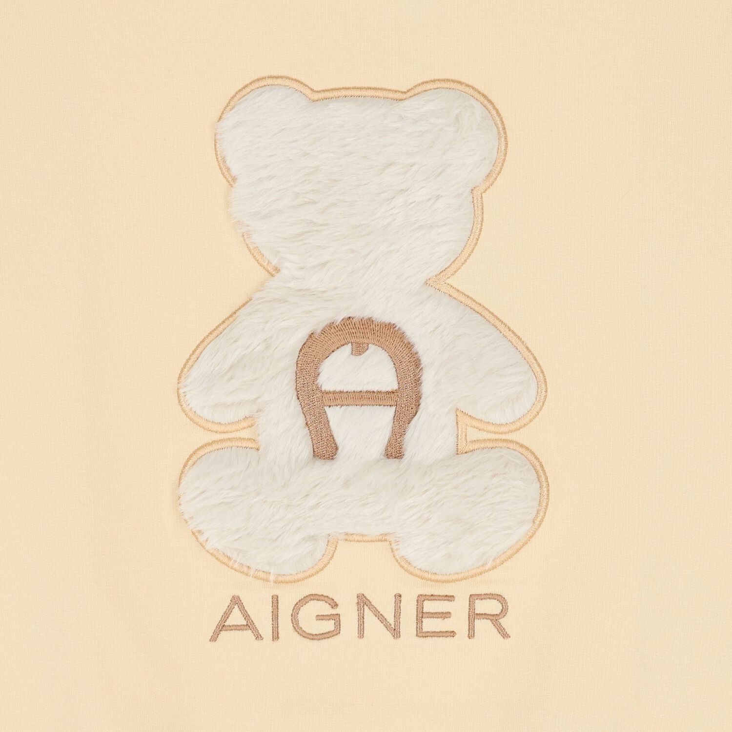 Girls Beige Faux Fur Teddy Bear Sweatshirt, 2, hi-res