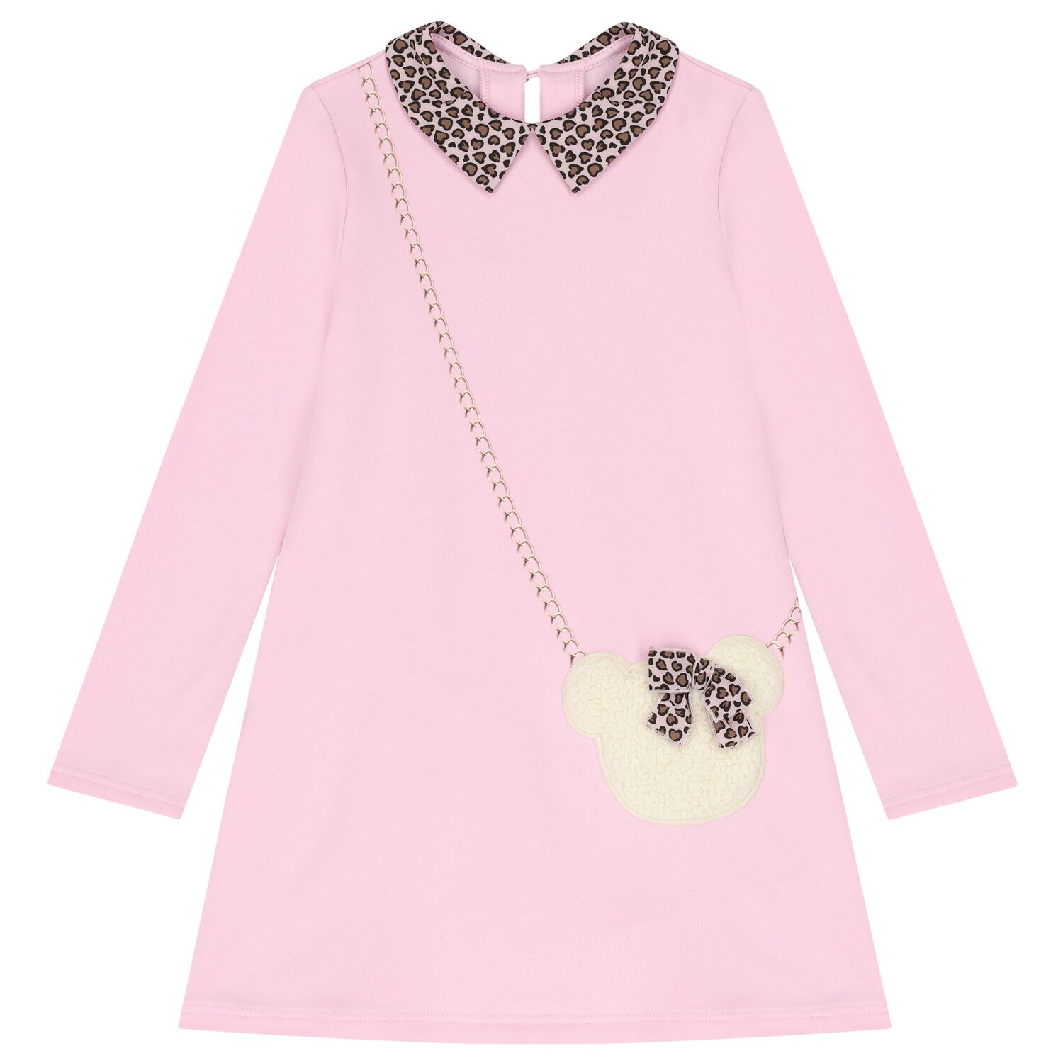 فستان بنات بطبعة حقيبة باللون الوردي, 1, hi-res image number null