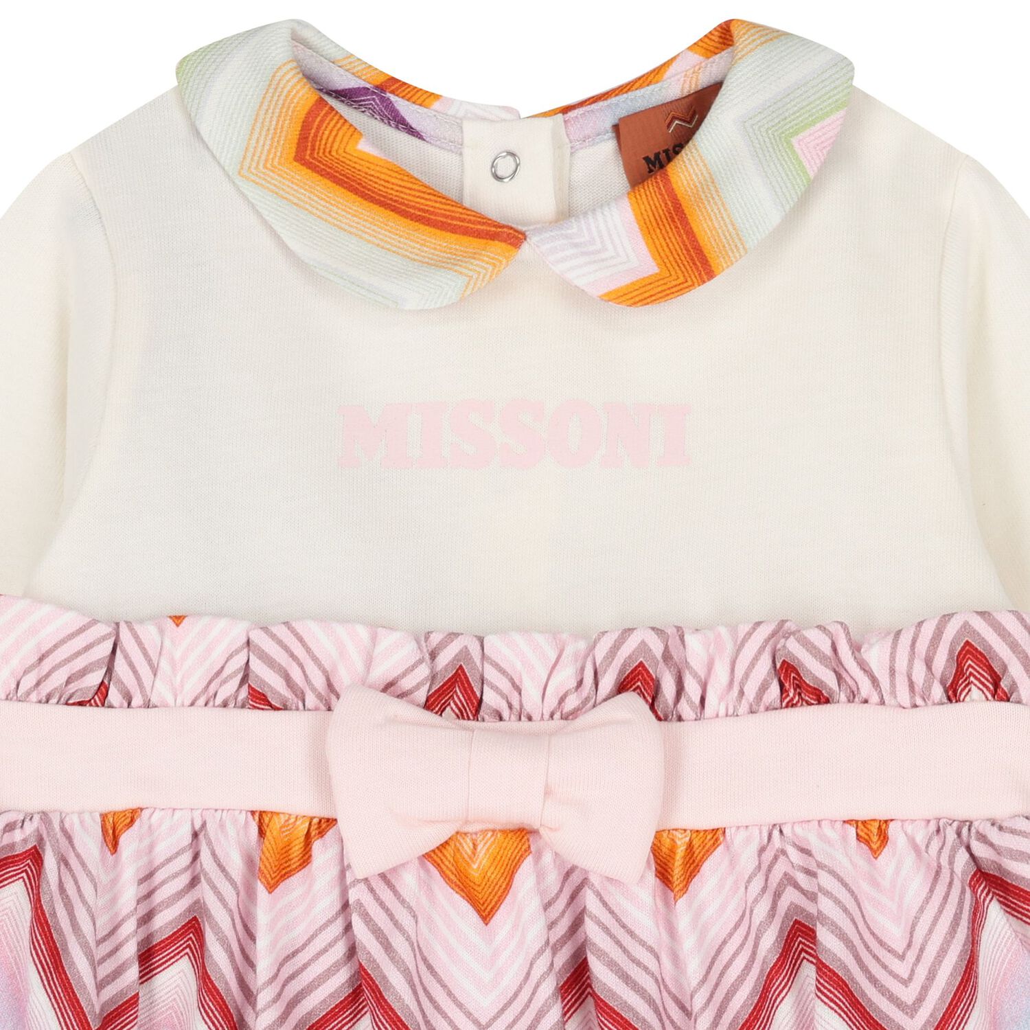 Baby Girls Ivory & Pink Zig Zag Babygrow Gift Set, 1, hi-res