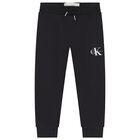 Boys Black Logo Joggers , 1, hi-res