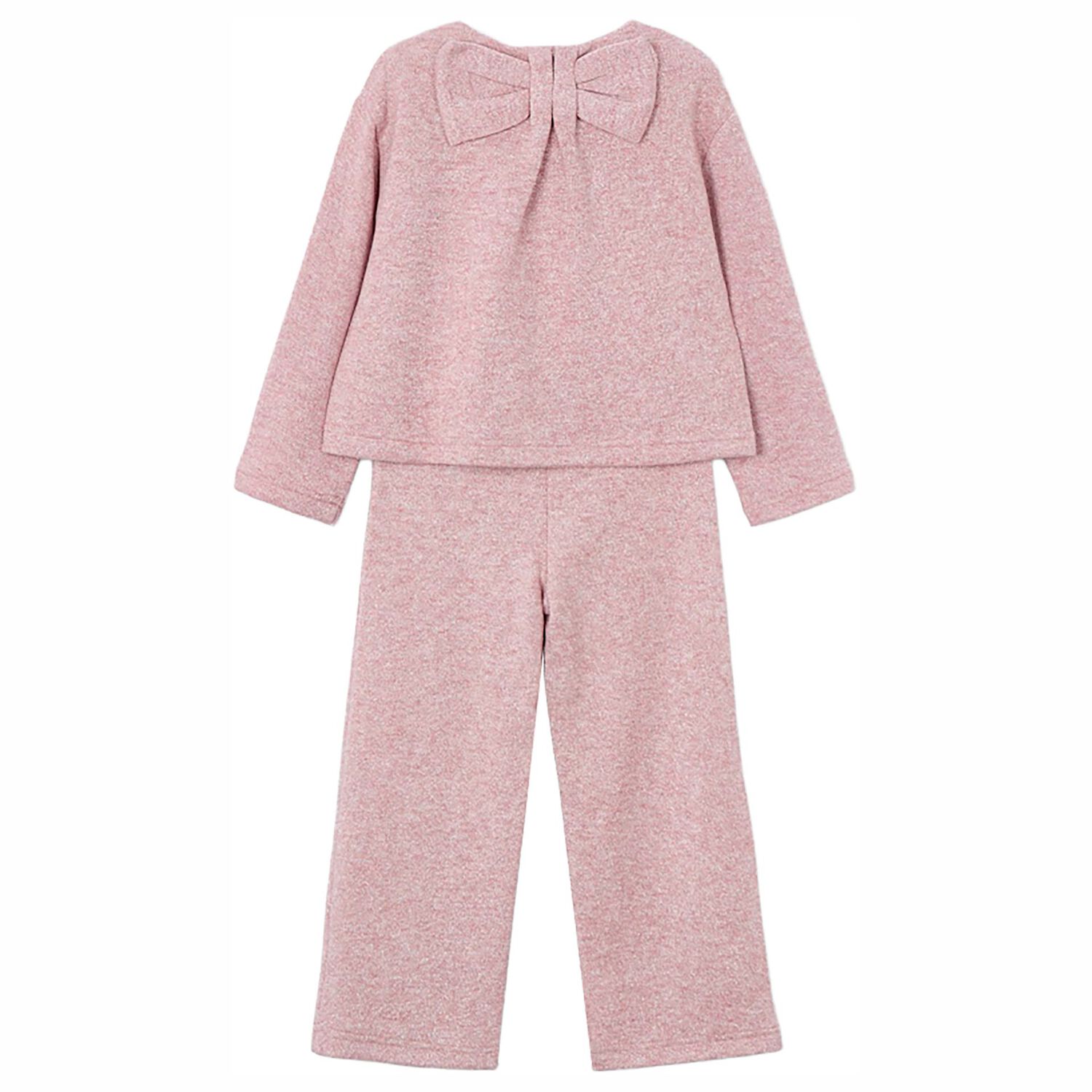 Girls Pink Knitted Trousers Set, 2, hi-res image number null