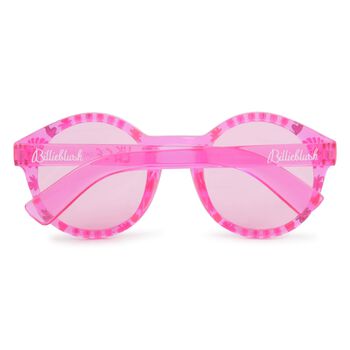 نظارة بنات شمسية بالشعار باللون الزهري