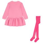 Girls Pink Embroidered Dress Set, 1, hi-res