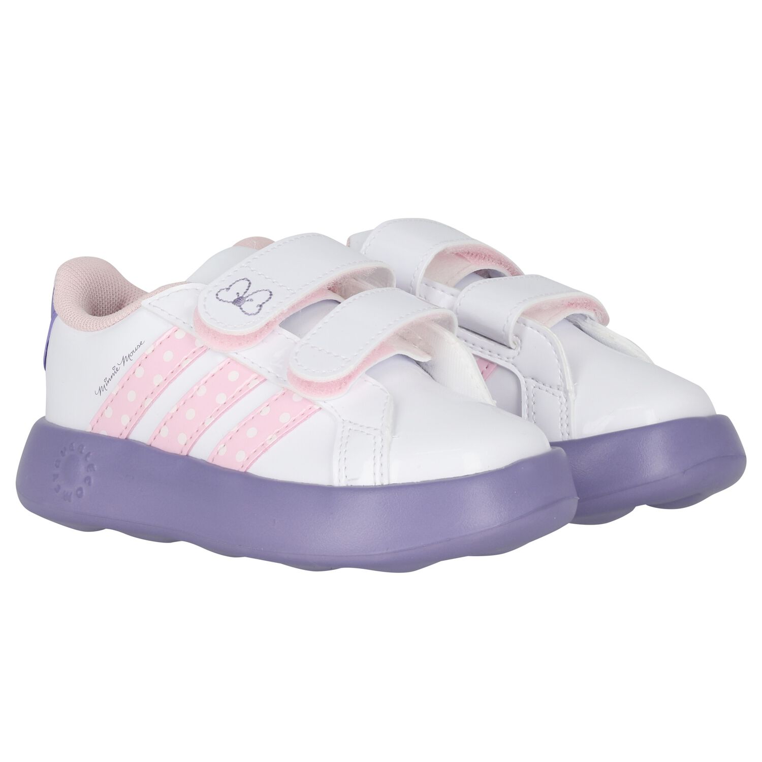 Girls White & Purple Minnie Mouse Disney Grand Court Trainers, 1, hi-res