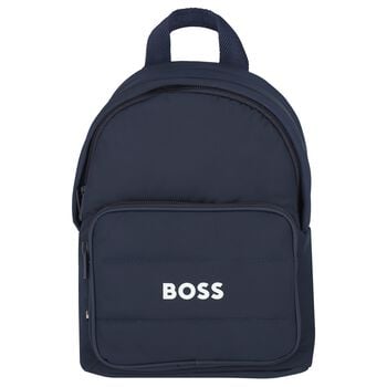 Boys Navy Blue Logo Backpack ( 27cm )
