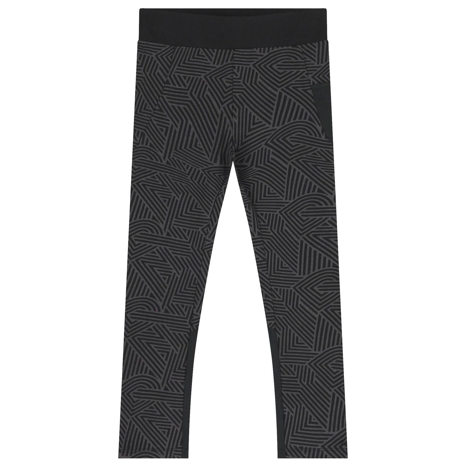 Girls Black Logo Leggings, 1, hi-res