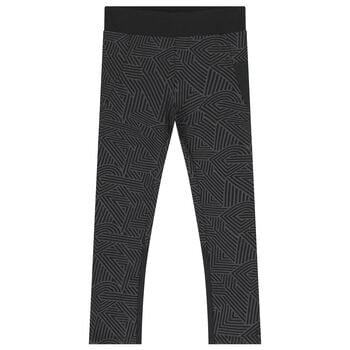 Girls Black Logo Leggings