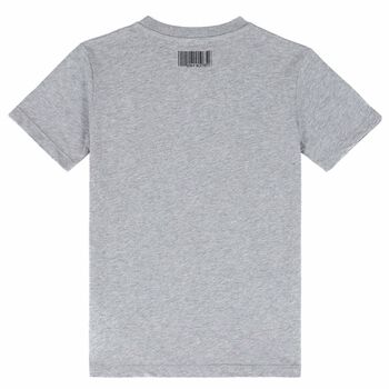 Boys Grey Logo Printed T-Shirt