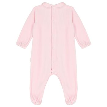 Baby Girls Pink Ruffled Babygrow