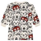 Younger Girls Beige Tiger Long Sleeve Dress, 1, hi-res