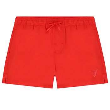 Boys Red Logo Swim Shorts