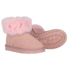 حذاء باللون وردي للبنات من الجلد المدبوغ والفراء الصناعي, 1, hi-res