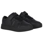 Boys Black Logo Trainers, 1, hi-res