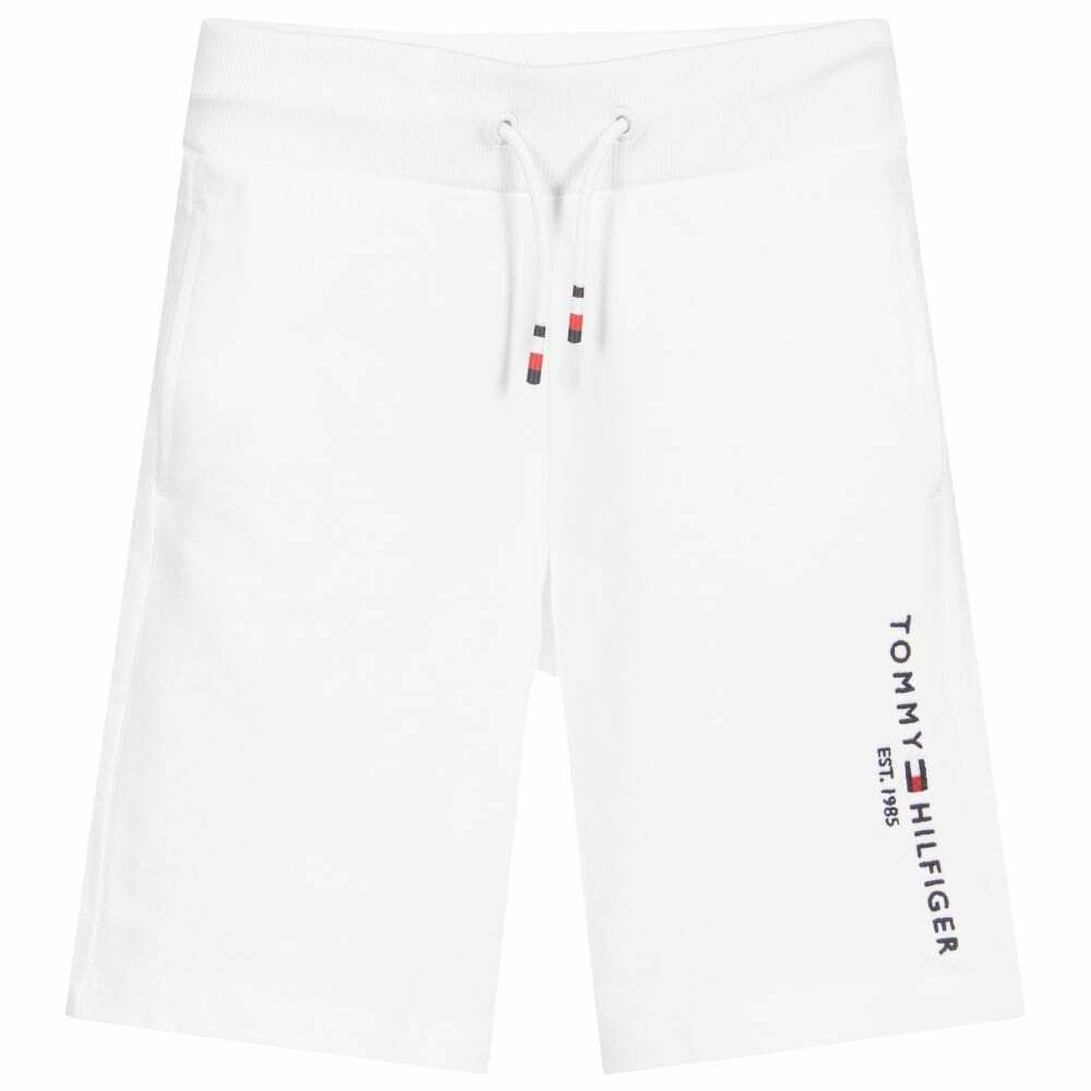 Tommy Hilfiger Boys White Logo Shorts Junior Couture USA