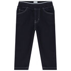 Younger Boys Navy Blue Logo Trousers, 1, hi-res