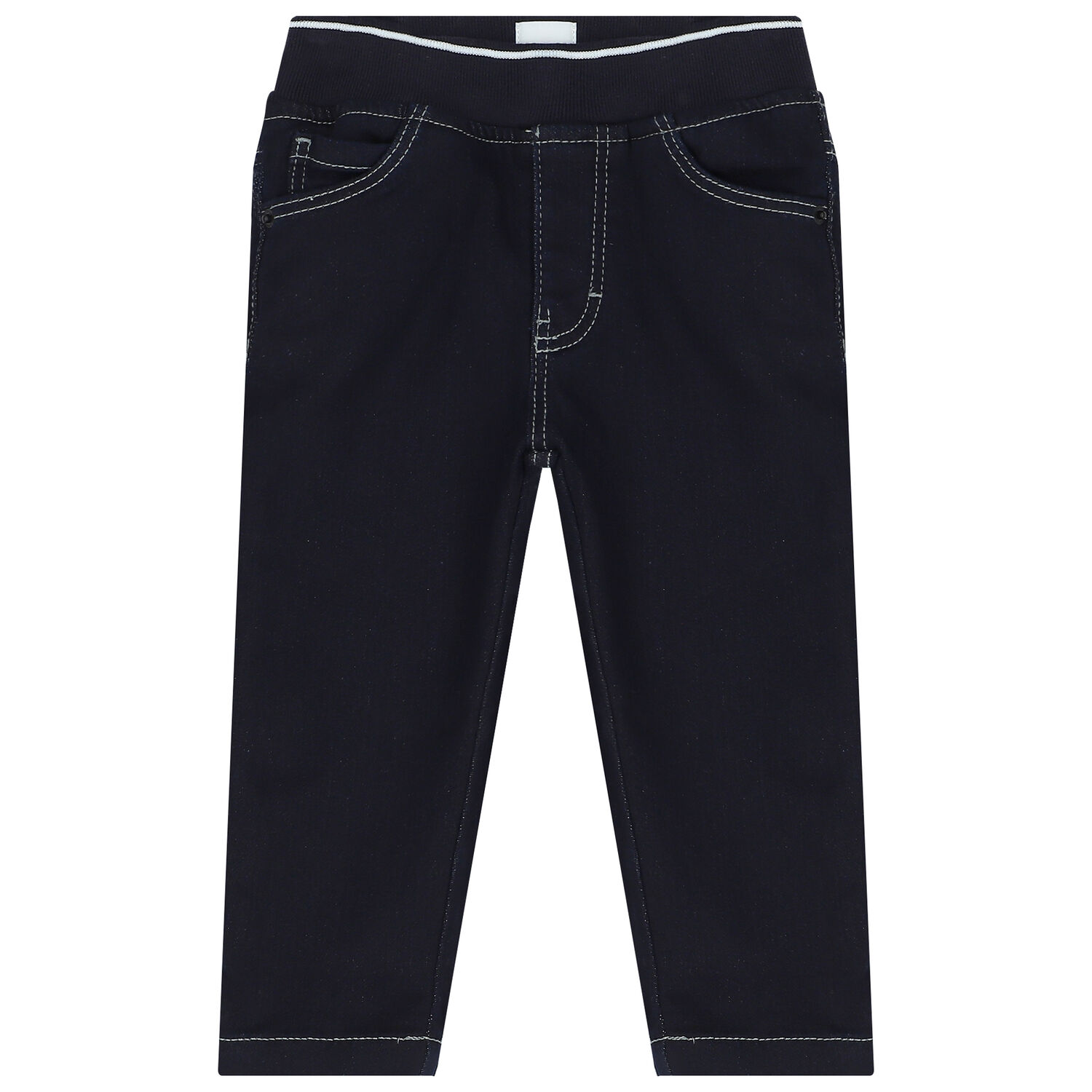 Younger Boys Navy Blue Logo Trousers, 1, hi-res