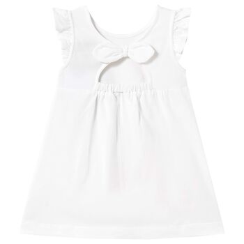 Younger Girls White Fruit Print Dress