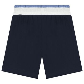 Boys Navy Blue Logo Shorts