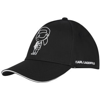 KARL LAGERFELD Black Logo Ikonik Karl Cap, 1 Black Logo Ikonik Karl Cap