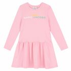 Girls Pink Logo Dress, 1, hi-res